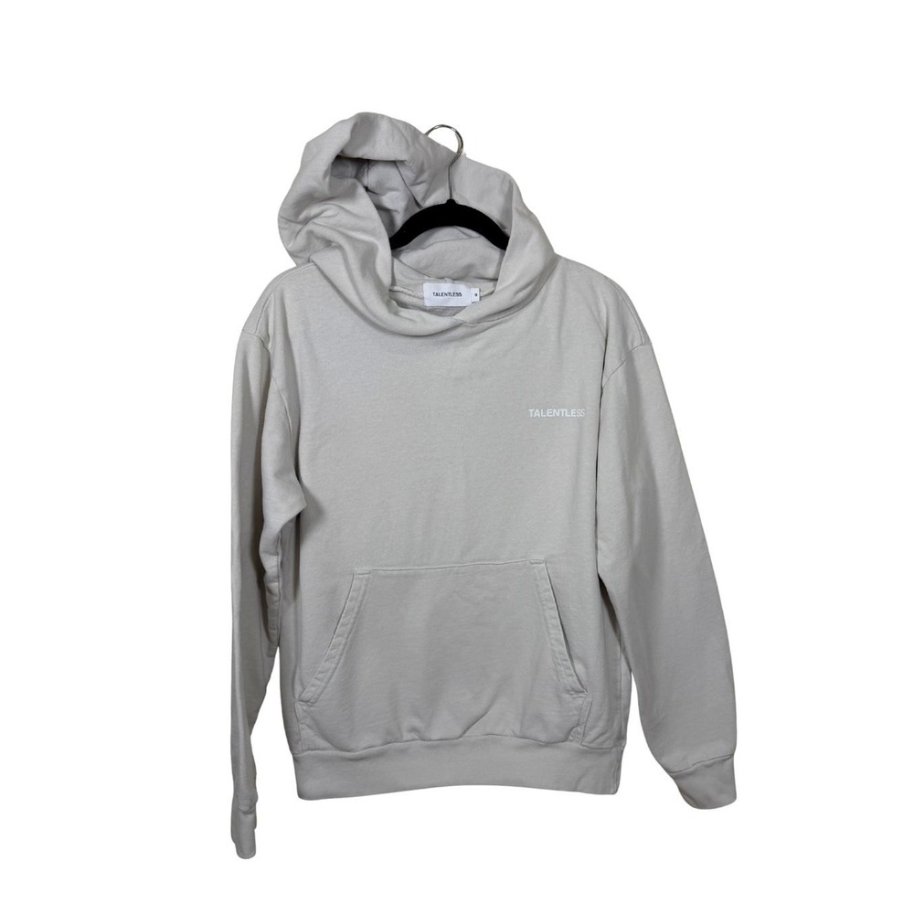 Talentless Mens Hoodie Small Bone Sand Beige Pullover Sweatshirt Streetwear